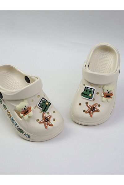 Take Two By Styli Girls White Clogs with Charms