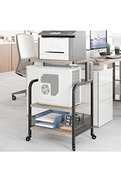 Garvee 3-Tier Large Printer Stand with Power Outlets&USB Ports-Adjustable Sto...
