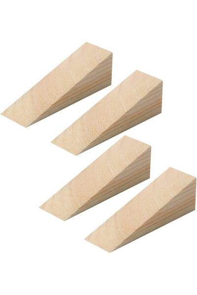 Generic WINGS - Pack of 4 Beech Wood Made Wedges 2.5cm Thickness 9.1x7.4cm