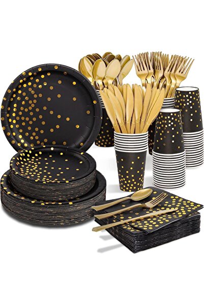 Arabest Disposable Dinnerware Set ,suitable for Birthday,Graduation and Wedding