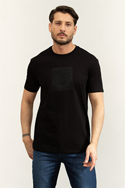 Armani Exchange Erkek Bisiklet Yaka T-Shirt Siyah