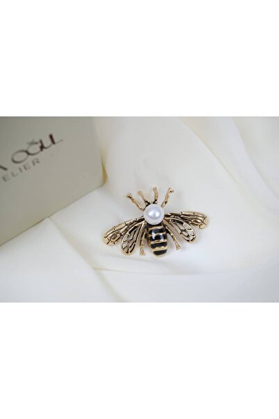 ATELİER TUĞBA BRŞ067 İNCİ DETAYLI ARI MODEL BROŞ