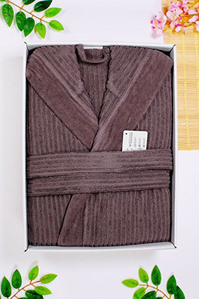enex life 100% Cotton Hooded Unisex Bathrobe - Plum