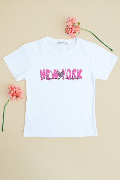 Fulla Moda New York Printed Girls' T-Shirt