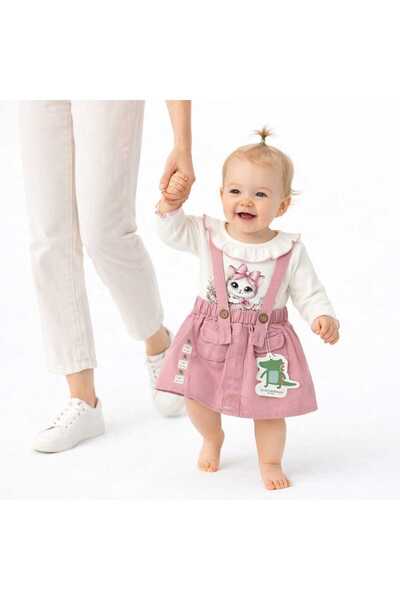 CROCODAYS Girl's Jeans (Jeans) Strap Skirt Set (6/9/12/18) Months