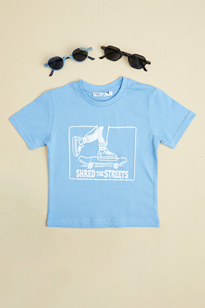 Fulla Moda Skateboard Štampano okrugla kragna Majica za dečake