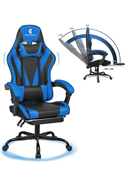 Arabest كرسي ألعاب مزود بمسند ذراع ومسند قدم قابلين للربط، كرسي ألعاب فيديو ب...