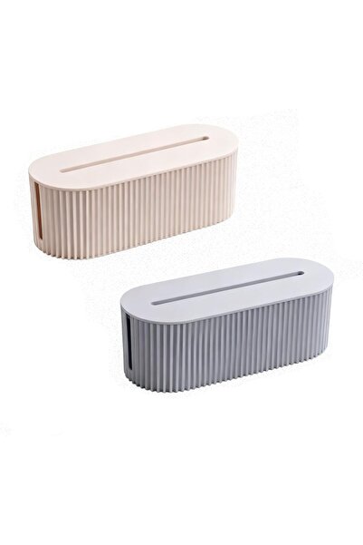 Arabest 2 Pcs Cable Storage Box Organizer,Plastic Cable Management Box with P...