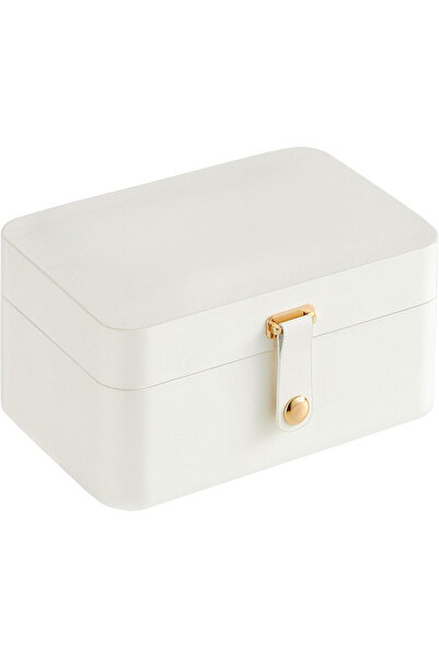 SONGMICS 2-Tier Jewelry Box, Smart Compartments, 16x11x8cm, White