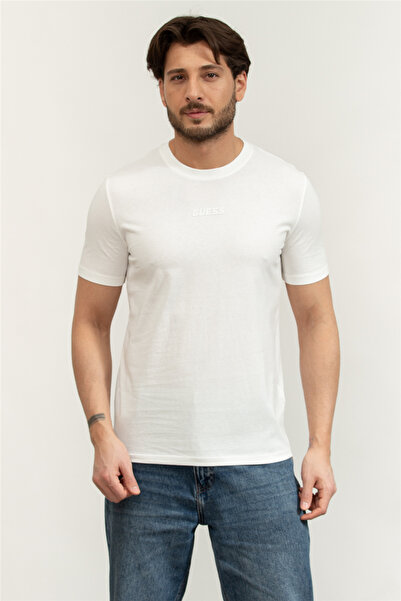 Guess Ambrogio Herren Active Regular Fit T-Shirt mit Rundhalsausschnitt Weiß