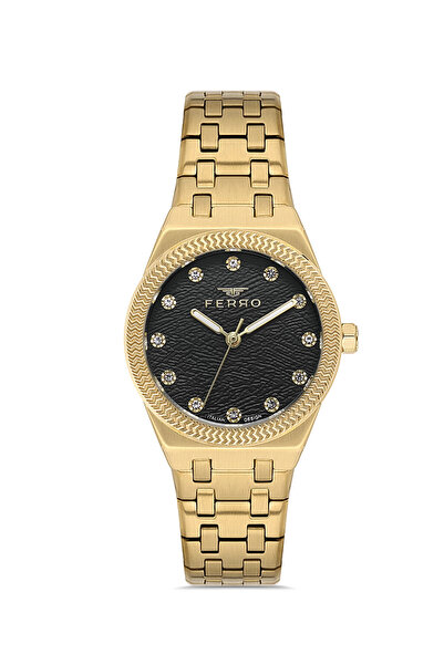 FERRO Yellow Steel Cord Women Wrist Watch Fl40146A-B2 3Atm Waterproof 2-Year ...