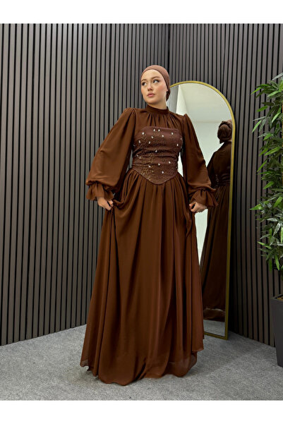 ENSA TESETTUR Ivana Evening Dress Brown