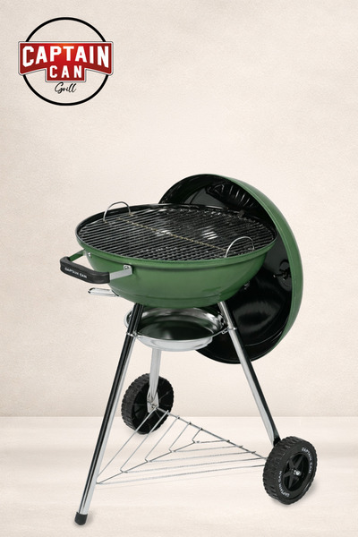 Captain Can Grill Set&Go 47 Kömürlü Mangal I Kömürlü Barbekü (Mat Yeşil)