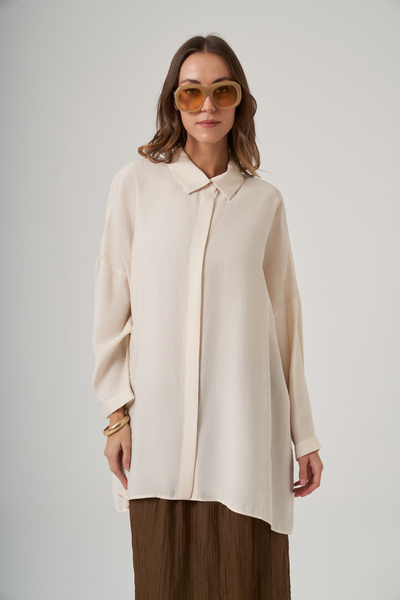 Nuss Oversized Basic Summer Shirt 3001 Cream