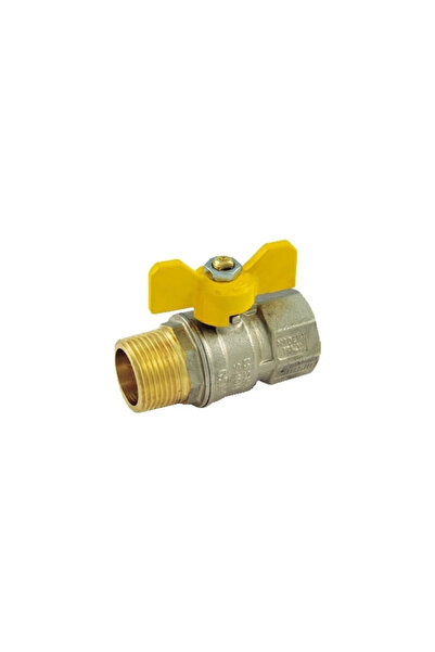 TIEMME Robinet cu bilă pentru gaz 1/2" M/F, Tornado, Alamă cromată, Pârghie g...