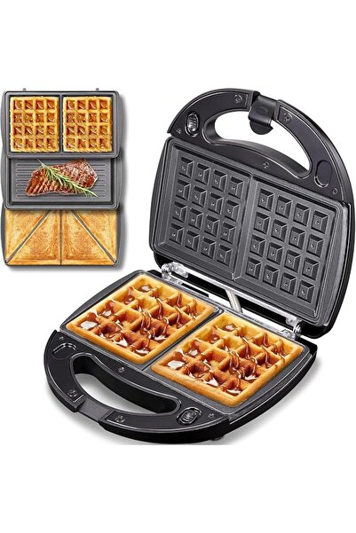 Arabest صانعة سندويشات، صانعة وافل، صانعة توست 3 في 1، مع ألواح غير لاصقة قاب...