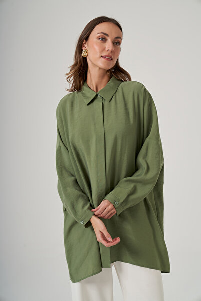 Nuss Oversized Basic Summer Shirt 3001 Sarmaşık