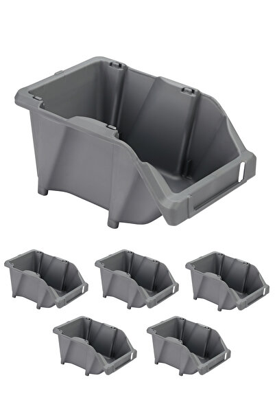 Lawazim Plastic Storage Bin 6pcs - 195x125x98mm - for Home Organizing and Spa...