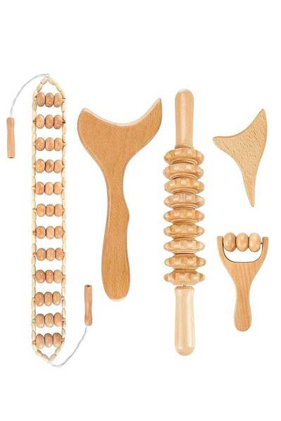 Arabest 5 In 1 Wood Therapy Massager, Body Sculpting Tools ,for Muscle Pain R...