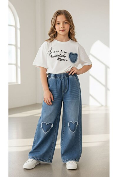 NURTOPU Girl's Set, Top and Bottom Set, Summer Short-Sleeved, Cotton Combed C...