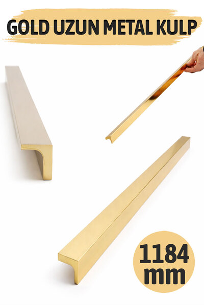 Badem10 Lada Luxury Straight Metal Gold Drawer Handle 1184 mm Modern Design D...