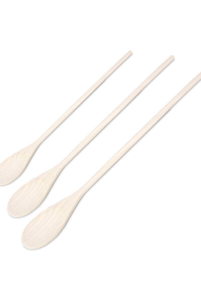 Excellent Houseware set of 3 cooking spoons, wood, 25/30/35 cm, brown
