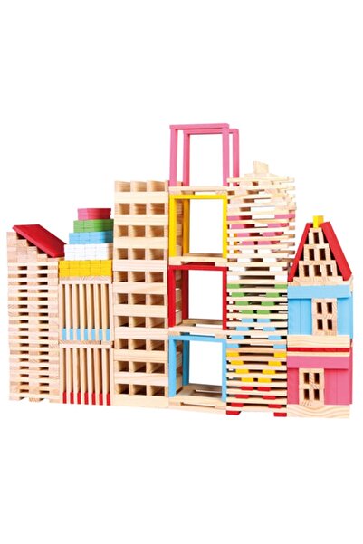 Bino Set de construit din lemn, Oras, 150 piese