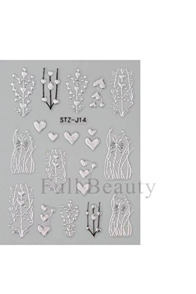 delis 3D Marquise nail stickers, STICKER106, Silver