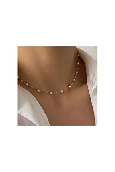 OEM Korean Pearl Necklace, Women, Pearls, Stainless-steel, Gold