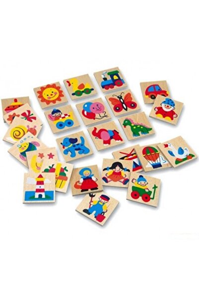 Bino Комплект от образователни дървени табелки, 25 броя, различни изображения...