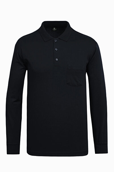 Çizgi Triko Ανδρικό μακρυμάνικο φούτερ με λαιμόκοψη πόλο και τσέπες, εποχιακό...