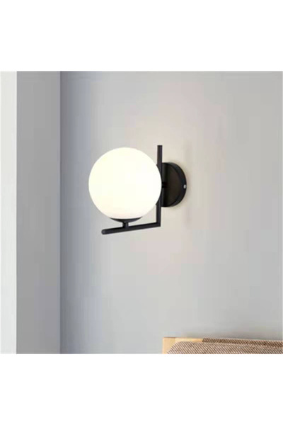 X-light B1825-BK, Modern black metal wall lamp + glass lampshade