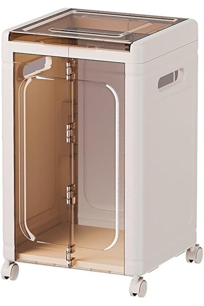 Arabest Clear Plastic Storage Box Set with Wheels, Organizer Cube Bins for To...