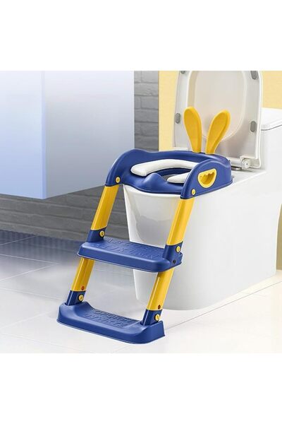 Arabest مقعد مرحاض مبطن 2 في 1 مع سلم، مقعد مرحاض قابل للطي للأطفال الصغار وك...