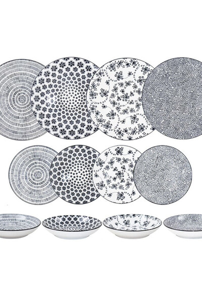 iBiLi Σετ σερβίτσιων Armonia, πορσελάνη, 12 τεμάχια, μαύρο