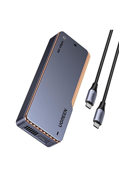 Ugreen SSD Enclosure, M.2 NVMe, 40Gbps, 8TB, Type-C Cable, D703 - Grey