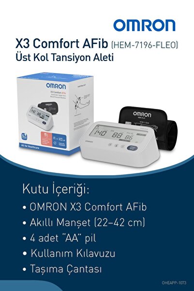 Omron X3 Comfort AFib Üst Koldan Ölçer Dijital Tansiyon Aleti