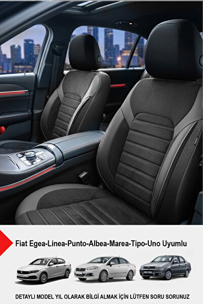 GM-DESIGN Alcantara Series Luxury Car Seat Cover - (Compatible with Fiat Egea...