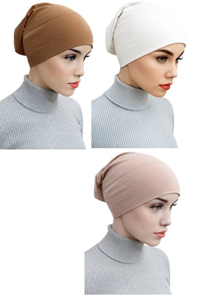 ALDAIYR 3 Piece Tube Cap Snap-On Cap for Hijab