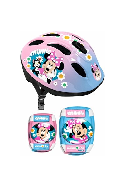 STAMP Set of protective helmet, knee pads and elbow pads, Stamp, Minnie Mouse...