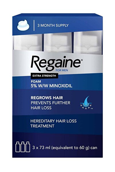 Regaine رغوة مينوكسيديل 5% للرجال لنمو الشعر، تركيبة قوية للاستخدام الموضعي، ...