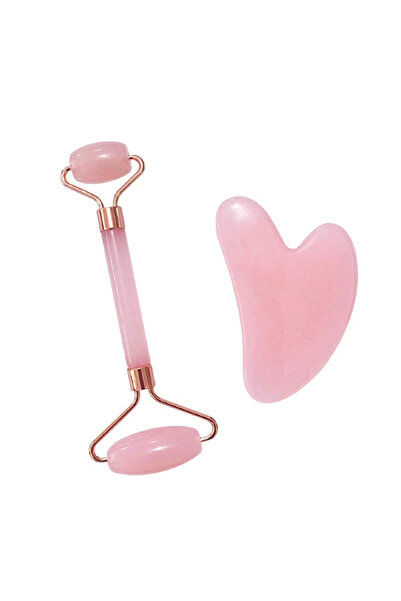 Other 2 Piece Facial Massage And Eye Roller Tool Set Pink