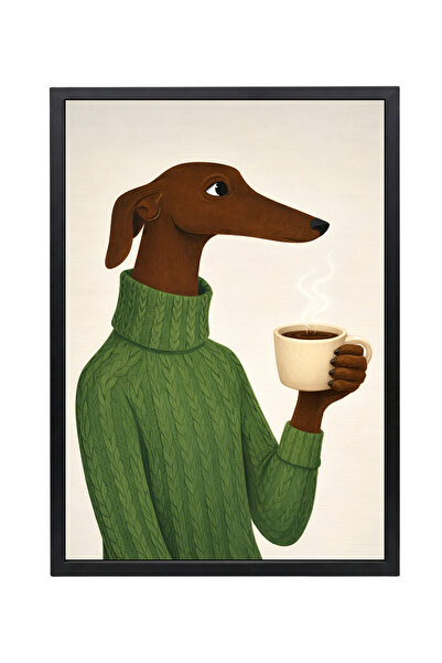 oDuvar Kahvesiz Ayılamayanlar Siyah Çerçeveli Tablo