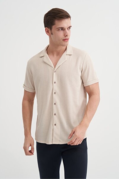 Cazador Men's Short Sleeve Shirt 20000 Beige