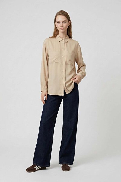 ALLDAY Beige-Pat Detailed Pocketed Tunic