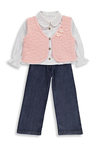 Obelia Σετ για κορίτσια με γιλέκο και πουκάμισο - 2-5 ετών - Πούδρα