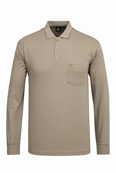 Çizgi Triko Ανδρικό μακρυμάνικο φούτερ με λαιμόκοψη πόλο και τσέπες, εποχιακό...