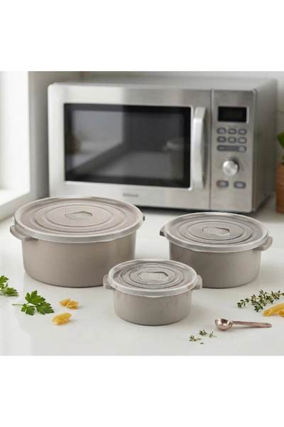 Livenda Set of 3 Round Microwave Storage Containers