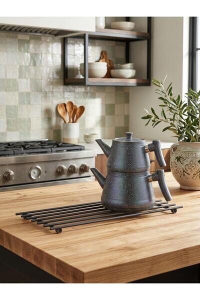 Okyanus Home Large Black Trivet 50X20 cm