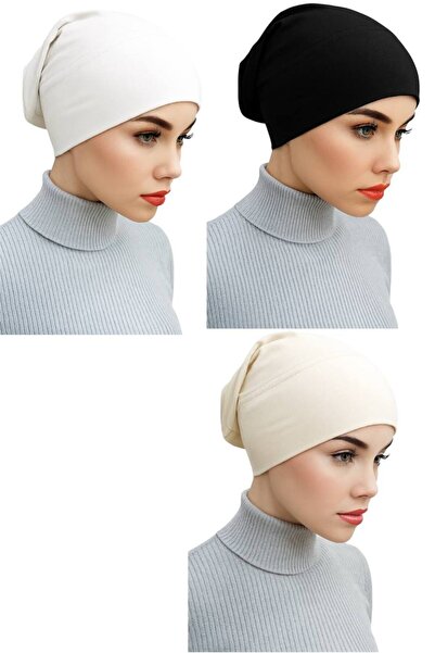 ALDAIYR 3 Piece Tube Cap Snap-On Cap for Hijab